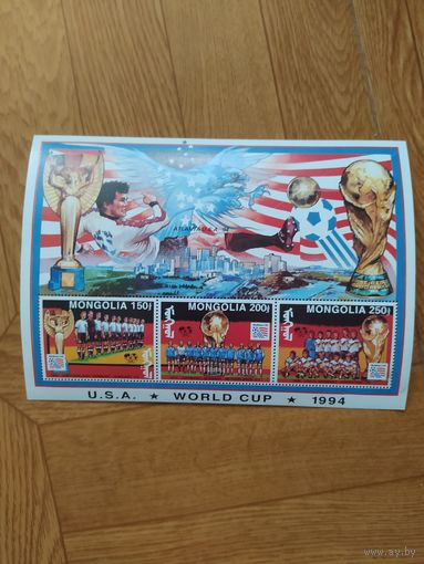 Монголия блок 1994 г. Футбол