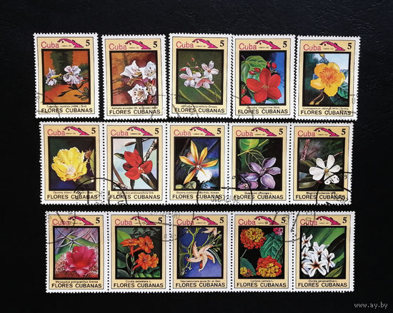 Куба 1983 г. Флора Кубы. Цветы. Растения, 2 полных серии, 15 марок #0187-Ф1P37