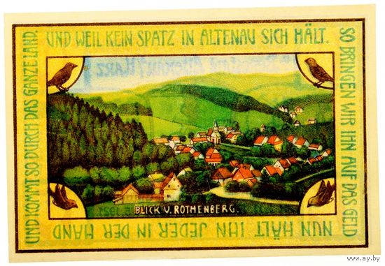 РАСПРОДАЖА!!! - ГЕРМАНИЯ АЛЬТЕНАУ (Нижняя САКСОНИЯ) 75 пфеннигов 1921 год (второй сюжет) - UNC!