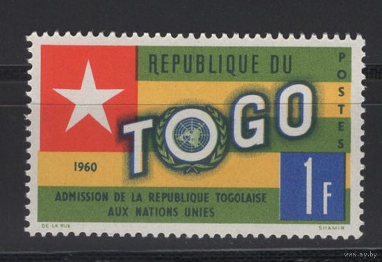 Того 1960 ** Флаг, вступление в ООН, 1 марка
