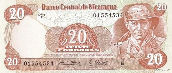 Никарагуа 20 кордоба образца 1979 года UNC p135