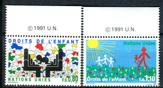 ООН (Женева) - 1991г. - Конвенция ООН по защите детей - полная серия, MNH [Mi 202-203] - 2 марки