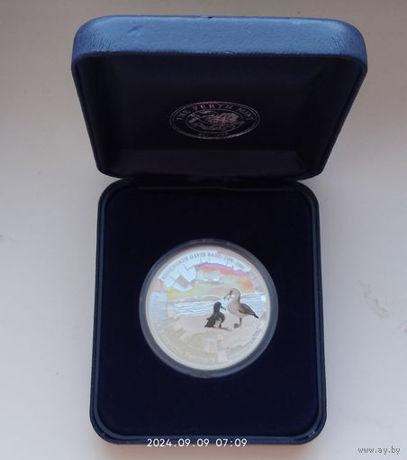 Серебро 0,999!  вес 31,1 грамм - 1 OZ. Австралия 1 доллар, 2006 Австралийская антарктическая территория - База Эджворта Дэвида. в банковской упаковке, сертификат.