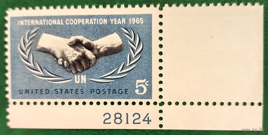 США 1965. Год международного сотрудничества. 20 летие ООН