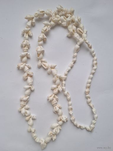 Длинные бусы. Ракушка. Ожерелье морское