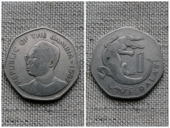 Гамбия 1 большой даласи 1987/фауна/ крокодил/MP