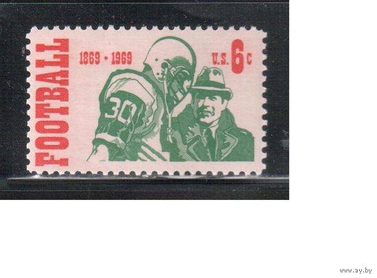 США-1969, (Мих.993),  * ,  Спорт, Американский футбол (одиночка)