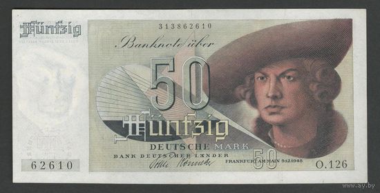 Германия ФРГ 50 марок 1948 года. Тип Р-14a. Состояние XF+