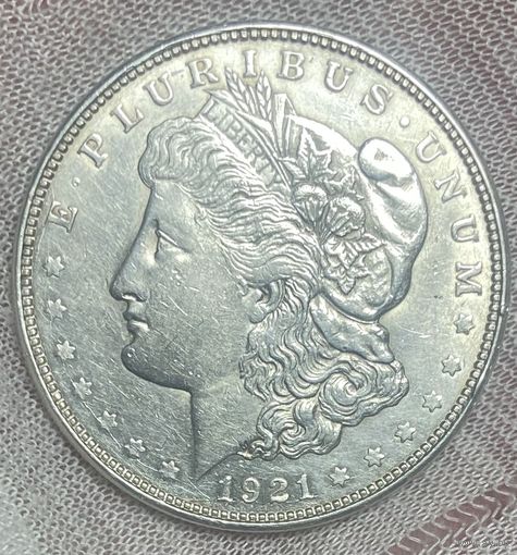 Монета 1 доллар 1921 год. США. Доллар Моргана. Монетный двор Филадельфия