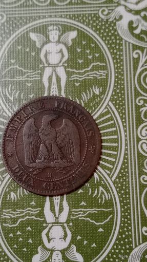 Франция 2 сантима 1855 B