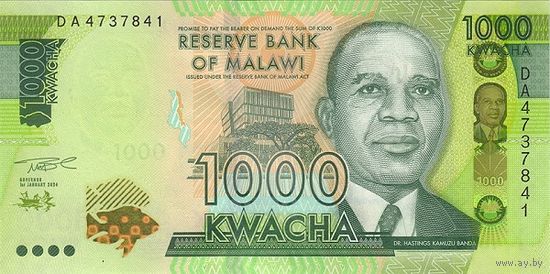 Малави 1000 квача образца 2024 года UNC p67