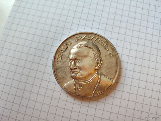 Польская иедаль Ян Павел 2 Ясна Гора 1382-1982.Серебоо 925 пр. 46 грам.диам.45мм.