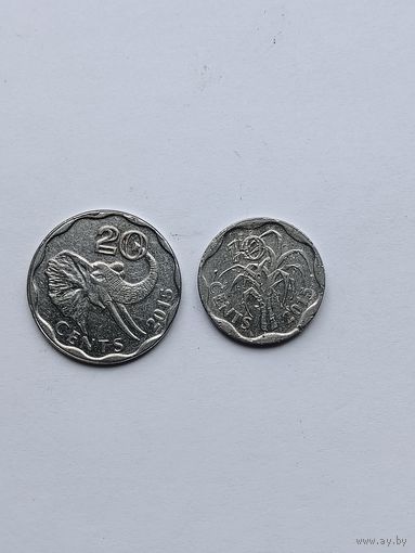 Эсватини (Свазиленд) Набор 2 монеты: 10 и 20 центов 2015 года