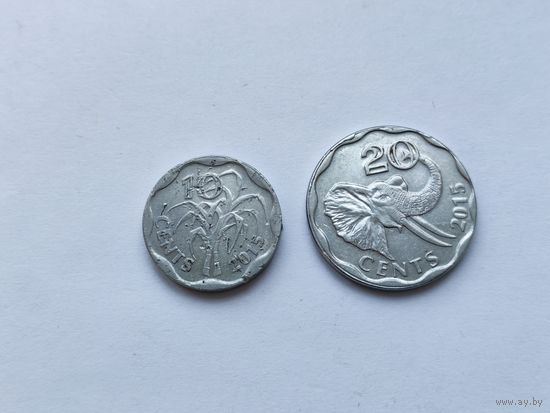 Эсватини (Свазиленд) Набор 2 монеты: 10 и 20 центов 2015 года