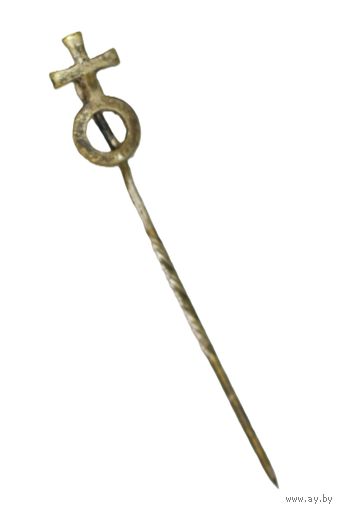 Винтажный значок в форме знака Венеры (символа женского пола)