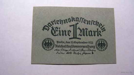 Германия Ro73a . 1 марка 1922 г.