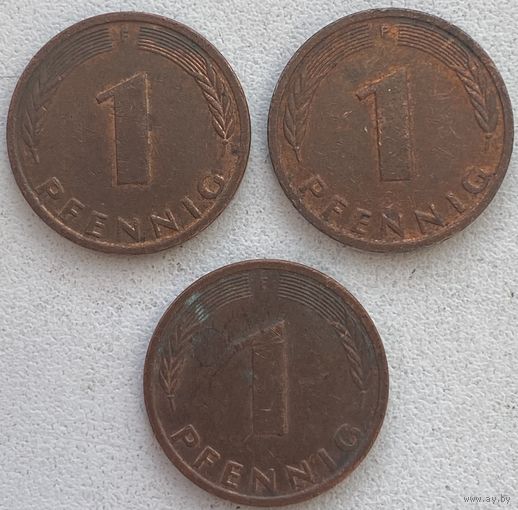 Германия 1 пфенниг 1983 г. F. Цена за 1 шт.