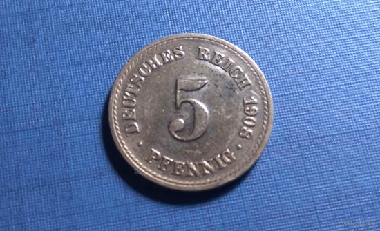 5 пфеннигов 1908 A. Германия.