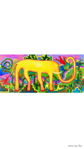 Картина маслом Слон абстракция современная интерьерная за