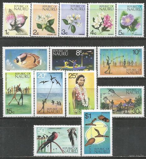 Науру. Местные мотивы. 1973г. Mi#88-101. Серия.