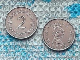Мальта 2 цента 1972 года