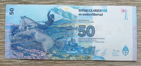 Werty71 Аргентина 50 песо 2015 UNC банкнота Мальвинские острова
