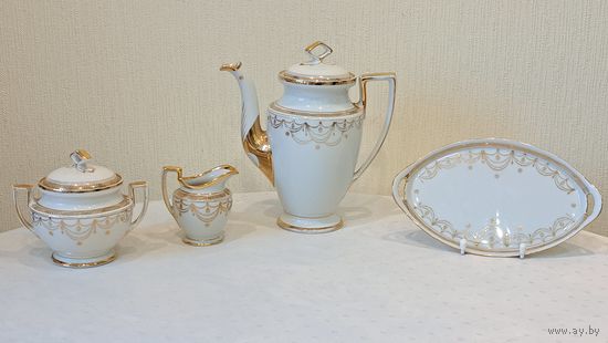 Набор 3 предмета: Кофейник / чайник, сахарница, молочник MZ Altrahlau CM-R Czechoslovakia 1909 - 1922 гг.