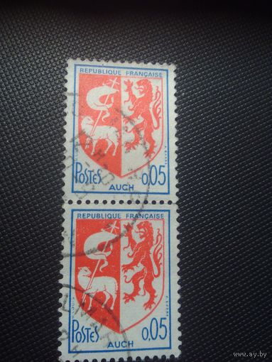 Франция. Стандарт. 1966г. гашеная пара
