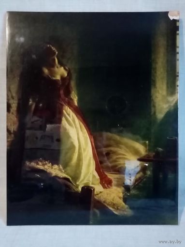 Константин Флавицкий Княжна Тараканова 36х45 см репродукция на фанере под лаком СССР