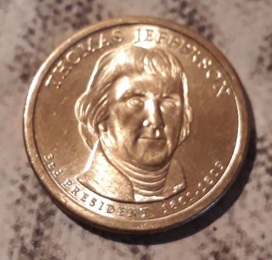 1 доллар 2007 D США 3й президент Томас Джеферсон