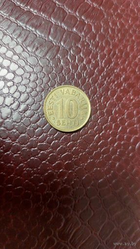 Монета 10 сентов 1994г. Эстония. Хорошая!