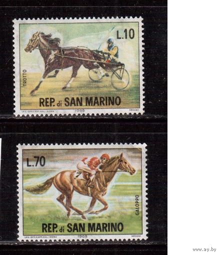 Сан-Марино-1966 (Мих.850,853) , ** ,Спорт, Лошади