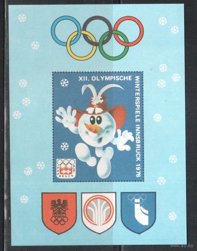 Австрия-1976, , ** , Спорт,  Зимняя ОИ-1976 ,сув.блок