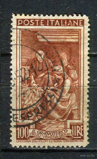 Италия - 1950 - Урожай кукурузы 100L - [Mi.824] - 1 марка. Гашеная.  (Лот 44Gh)-T2P52