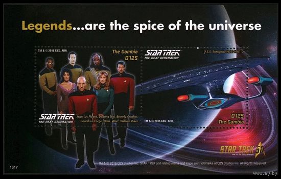 2016 Гамбия 7329-7330/B960 50 лет фильму Звездный путь 12,00 евро