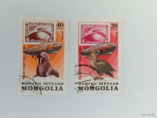 Марки Фауна    Монголия   1981г  2 шт