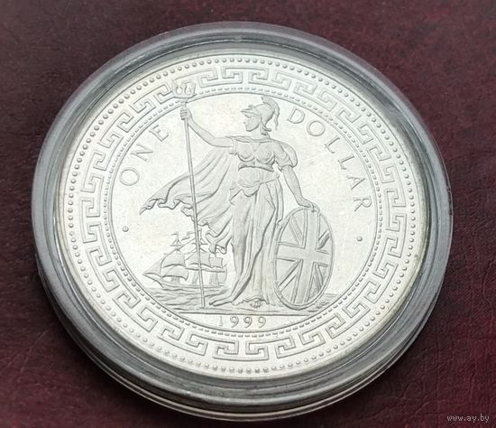 Великобритания 1999 год, 1 доллар. Воссоединение Макао с Китаем. Год кролика.
