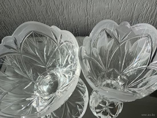 Вазы. Хрусталь. Комплект одним лотом