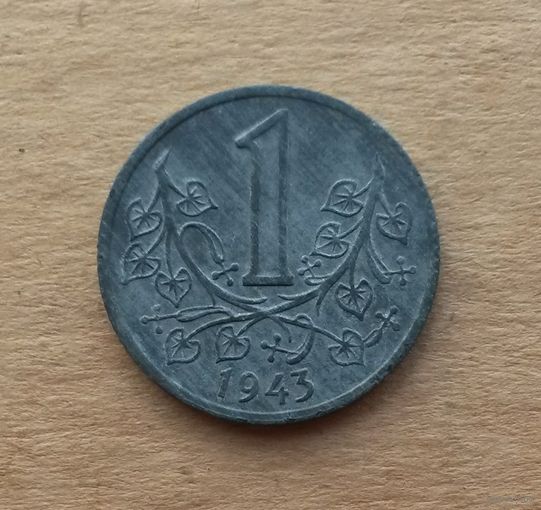 Протекторат Богемии и Моравии (нацистская оккупация Чехии), 1 крона 1943 г.