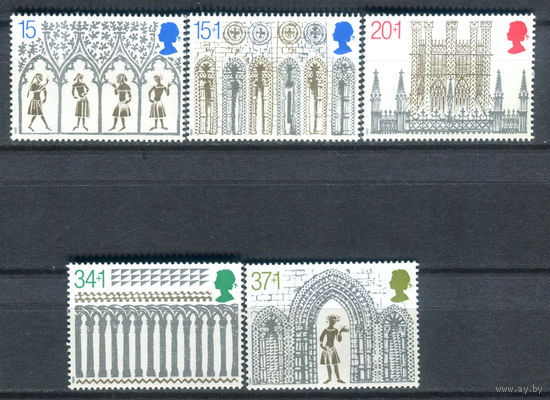 Великобритания - 1989г. - Рождество, соборы - 5 марок - полная серия, MNH [Mi 1235-1239]. #3-GB-Z-1-21