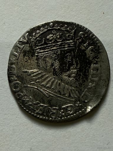С рубля! 3 гроша (Трояк) 1593 рига Сигизмунд 3 ваза ! Распродажа личной коллекции!