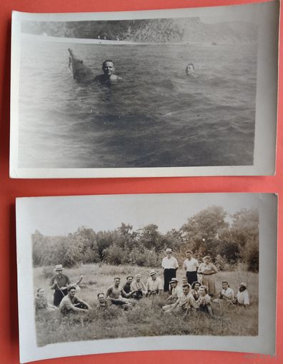 2 фото на курорте. Санаторий Бетта. 1950-е г. 9х14 см. Цена за оба.