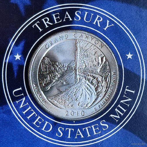 США 25 центов 2010г. (D). Национальный парк Гранд Каньон Аризона.