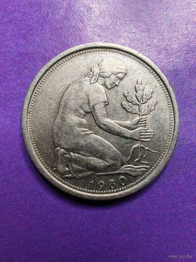 Германия ФРГ 50 пфеннигов 1980 F