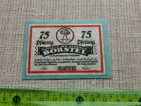 Германия-нотгельд 75   пфенингов  Borstel 1921