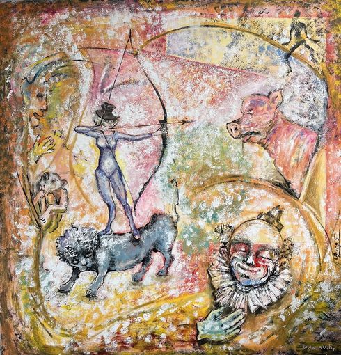 Панно на льняном холсте без подрамника