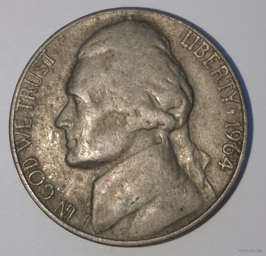 США 5 центов (cents) 1964 "Jefferson Nickel (Джефферсон)" "D"