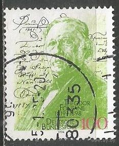 ФРГ. 175 лет со дня рождения Т.Фонтане. Поэт. 1994г. Mi#1767.