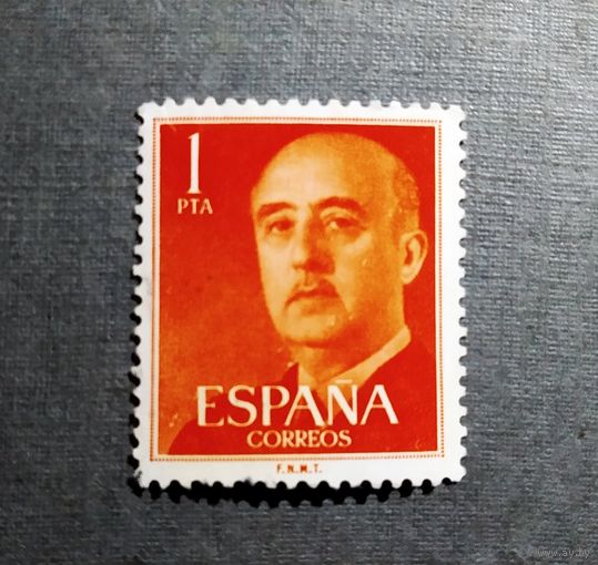 Марка Испания 1955 год. Генерал Франко