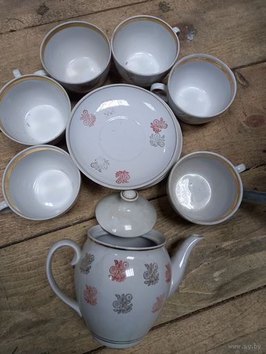 Сервиз чайный Полонка фарфоровый завод  красивый 60-70-е